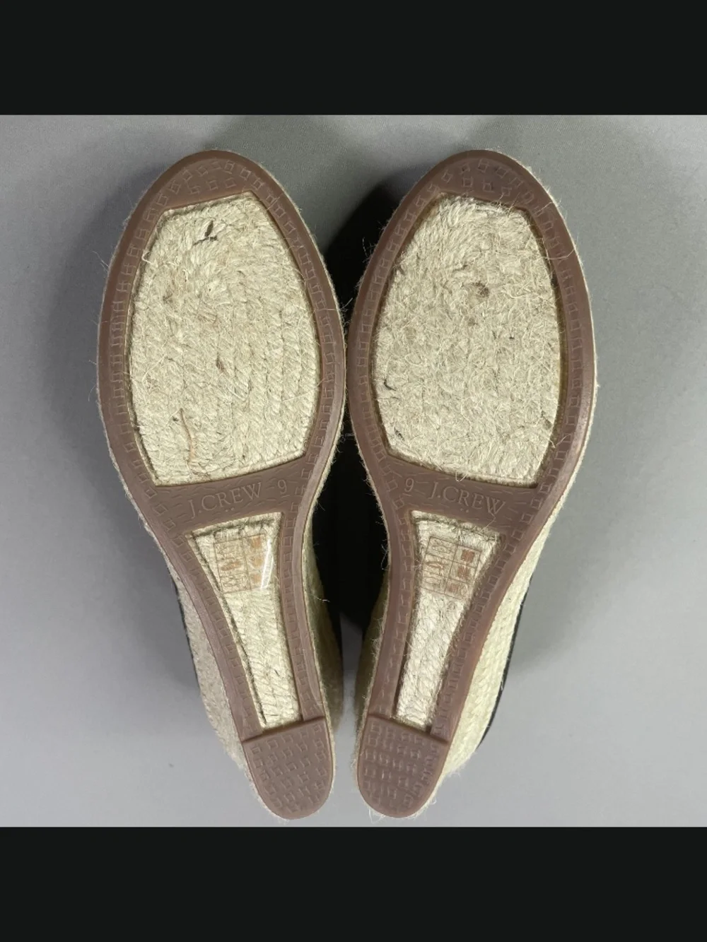 NEW J Crew Shoes Womens 8 black brown wedge heels jute preppy summer casual